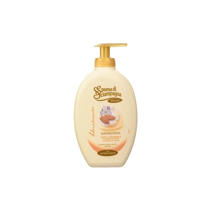 Spuma di Sciampagna Saponecrema Neutral pH Liquid Soap with Almond Milk and Shea Butter 13.53 Fluid Ounces