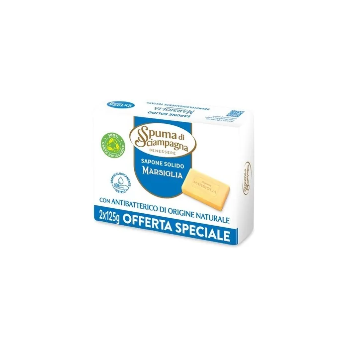 Spuma di Sciampagna Marseille Natural Soap 120g - Pack of 2