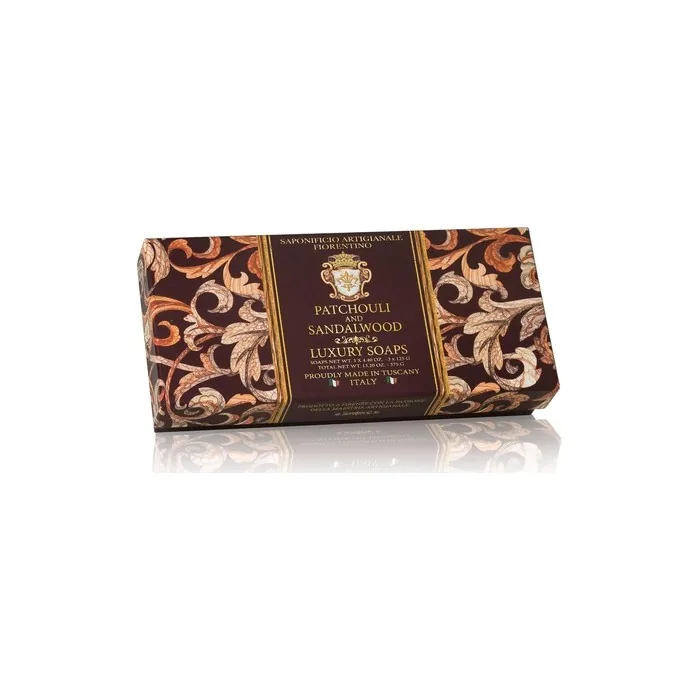 Fiorentino Patchouli and Sandalwood Soap 125g x 3