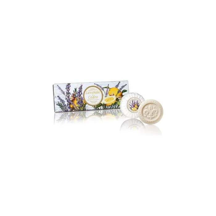 Lavender & Cedar Soap 3 Rounds 100g Each Handmade Italian Soap from Fiorentino