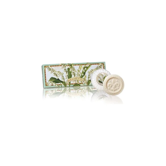 Saponificio Artigianale Fiorentino Lily of the Valley Round Sculpted Soap Set 300 Grams