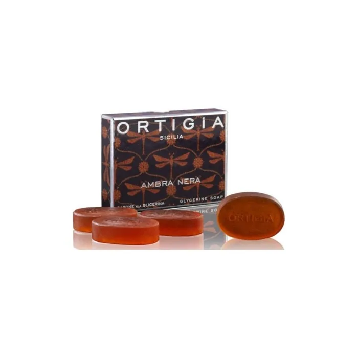 ORTIGIA Sicilia Amber Black Soaps 4x40g - Pack of 4