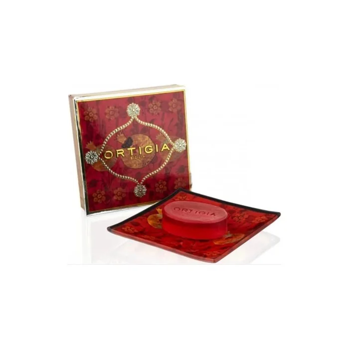 Ortigia Pomegranate Soap 40g with Dish