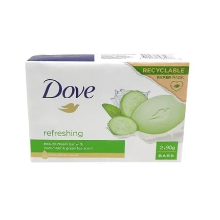 Dove Refreshing Beauty Cream Bar With Cucumber And Green Tea Scent - 2 X 90 Grams