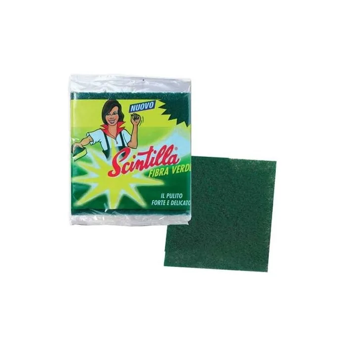 Green Fibre Sponge for Cleaning the Kitchen Spark