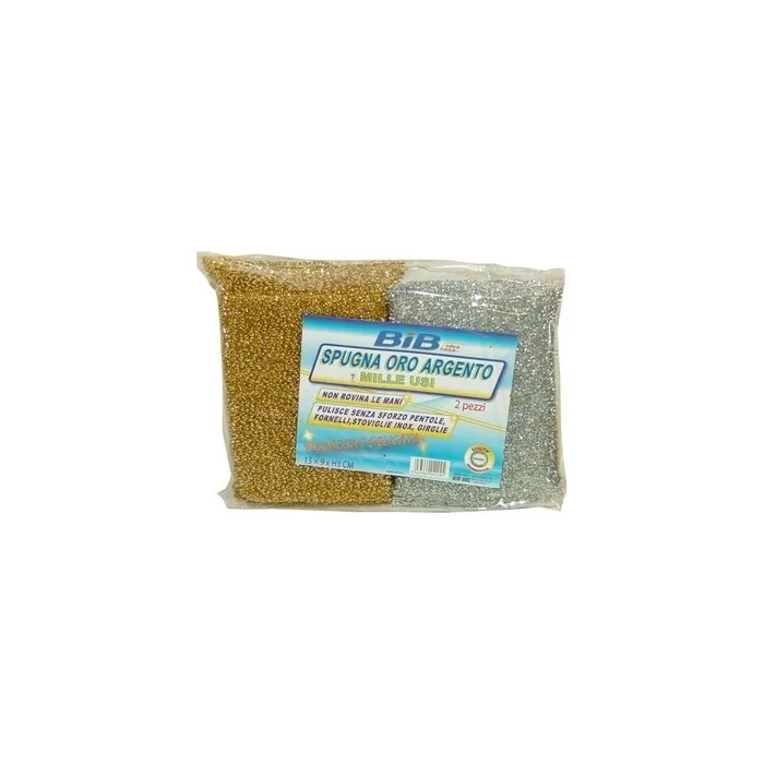 Kitchen Sponge Bib Scratchresistant Goldsilver 2 Pieces