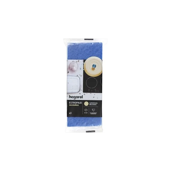 Hogarel Blue Fiber Scrubber Sponges Pack Of 3