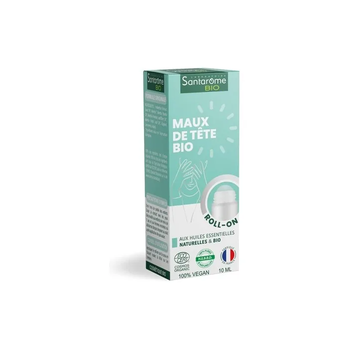 Santarome Bio Organic Headache Roll-On - Soothes Heavy Head and Tension