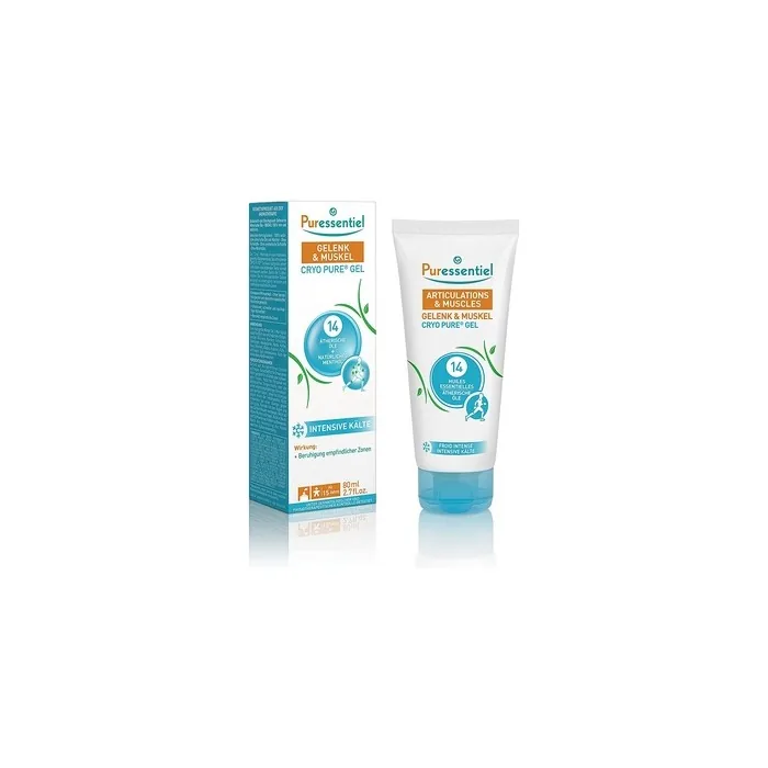 Joint & Muscle Cryo Pure Gel with 14 Essential Oils 80ml - Intensive Cooling Effect - Soothes Sensitive Areas