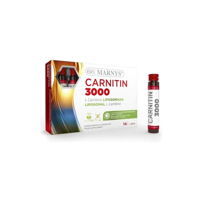 Marnys Lcarnitine Liposomal Marnitin 3000mg Support For Energetic Metabolism On Muscle Level 14 X 25ml 570g Pack Of 14