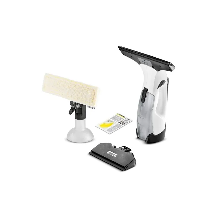 Kärcher Window Vacuum WV 5 Plus N 35 min Battery Life LED Charge Indicator 2 Suction Nozzles Spray Bottle with Microfiber Cover 20ml Window Cleaner Concentrate White