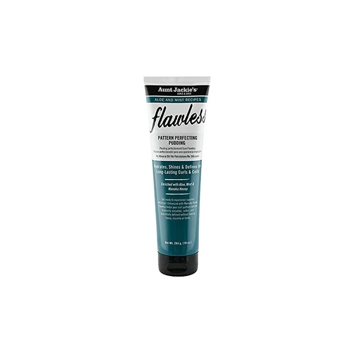 Aunt Jackie's Aloe And Mint Recipes Flawless Pattern Perfecting Pudding With Manuka Honey For Long Lasting Curls & Coils 10 Oz Green