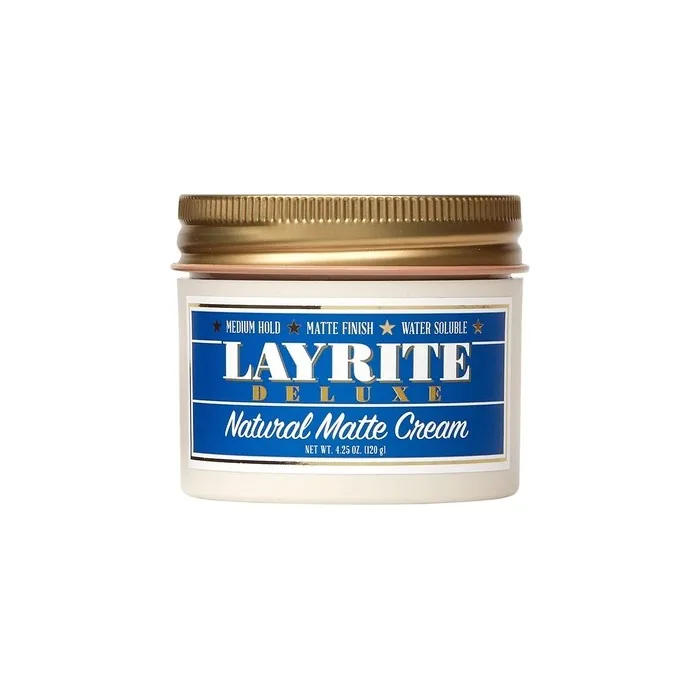 Layrite Natural Matte Cream 120g Medium Hold Water Soluble Matte Finish