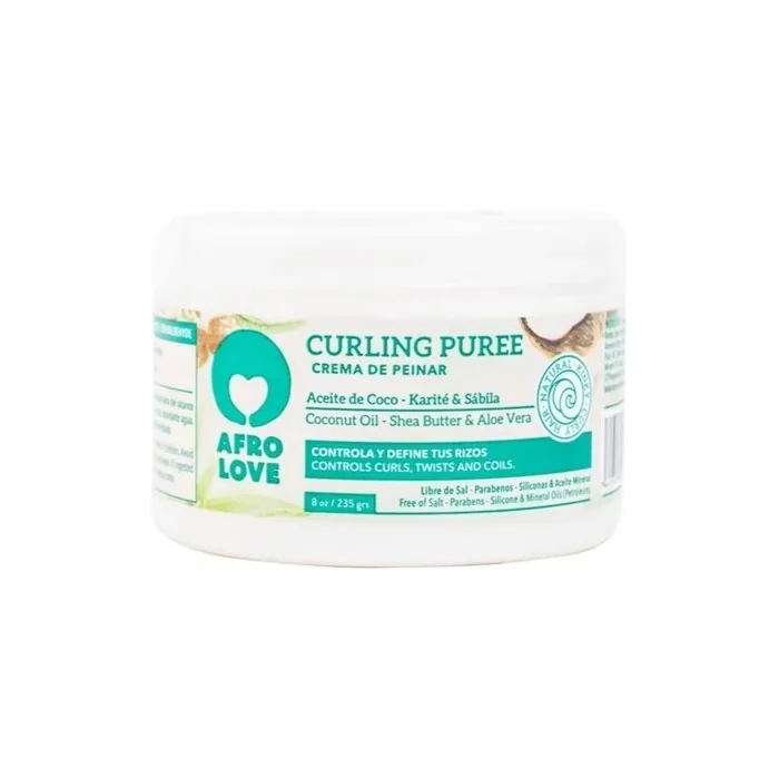 Afro Love Curling Puree Curl Defining Cream with Coconut Oil, Shea Butter and Aloe Vera 235g