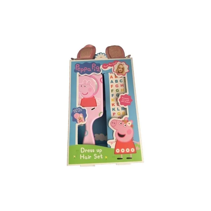 Peppa Pig Dress Up Hair Set Hairbrush Mirror Hair Clips Stickers Age 3+