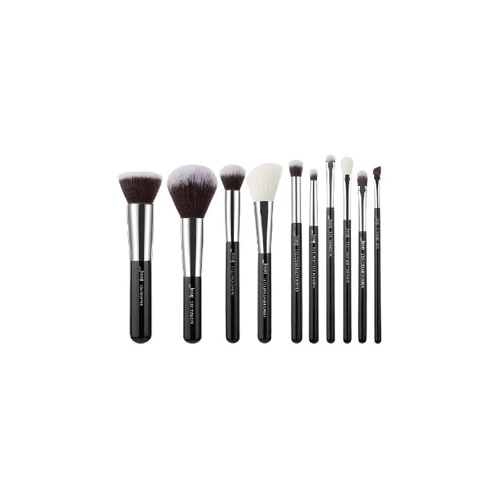 Jessup 10pcs Black/Silver Mix Hair Brush Set - Perfect For All Your Hair Styling Needs