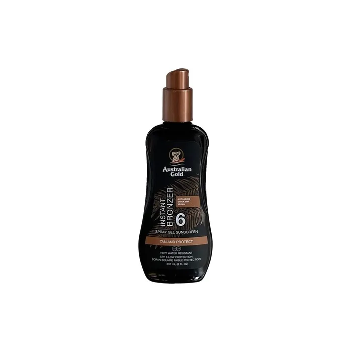 Australian Gold SPF 6 Spray Gel Sunscreen with Instant Bronzer 237ml