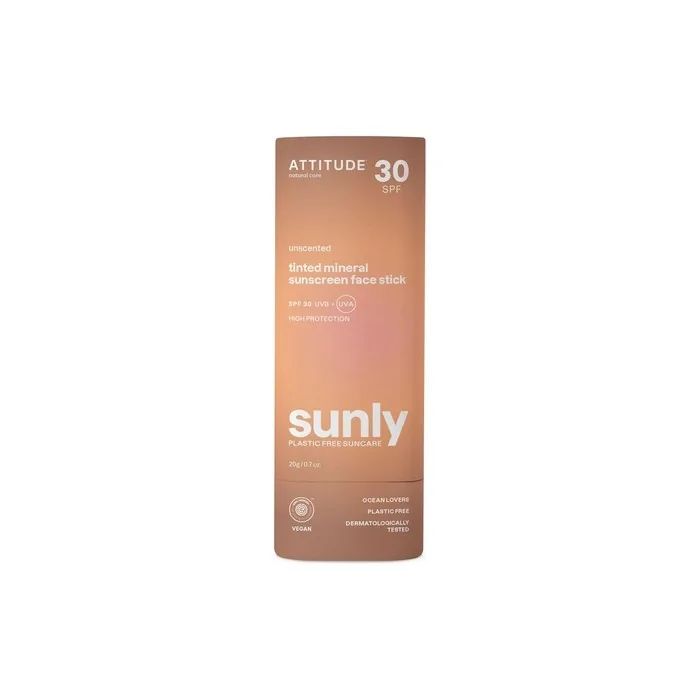 ATTITUDE Tinted Mineral Sunscreen Face Stick with Zinc Oxide SPF 30 20g