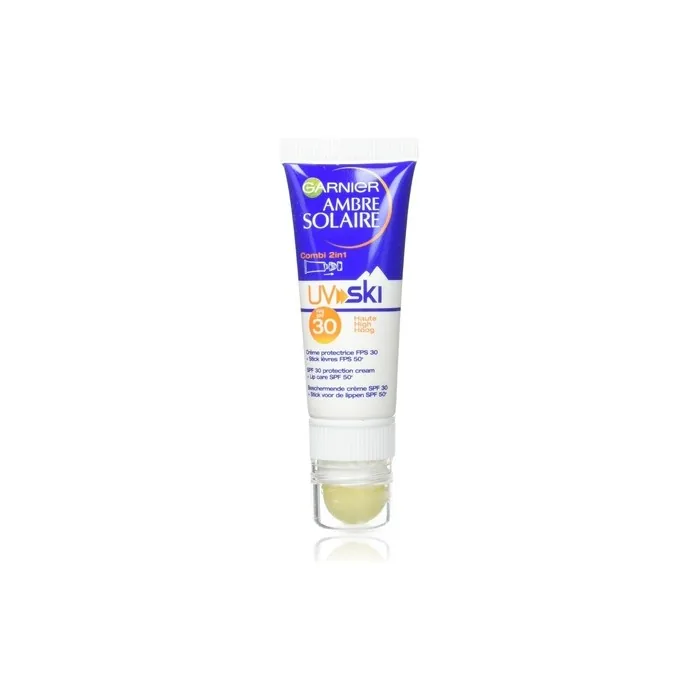 Garnier Amber Sun UV SKI Combi 2-in-1 Cream + Stick Lips Protectors SPF 30 Extreme Conditions