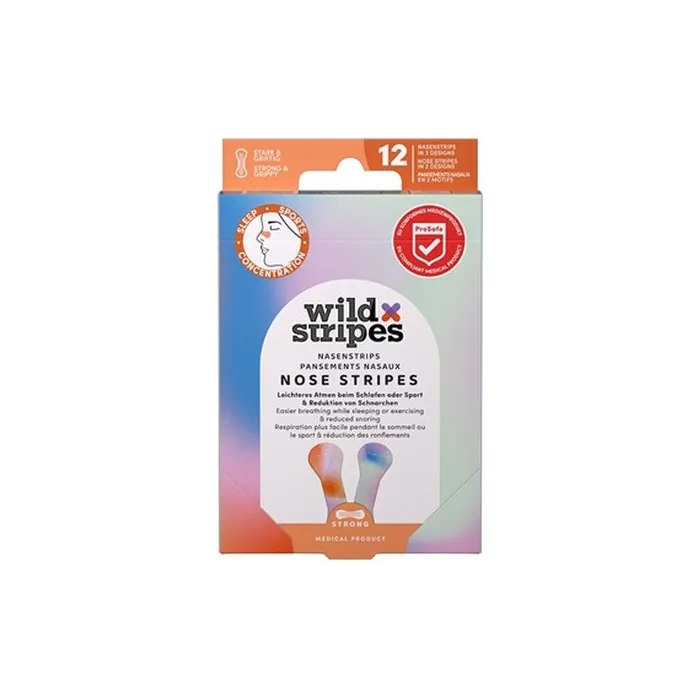 Wild Stripes Sunrise Nose Patches for Better Breathing and Sleep - 12 Pieces