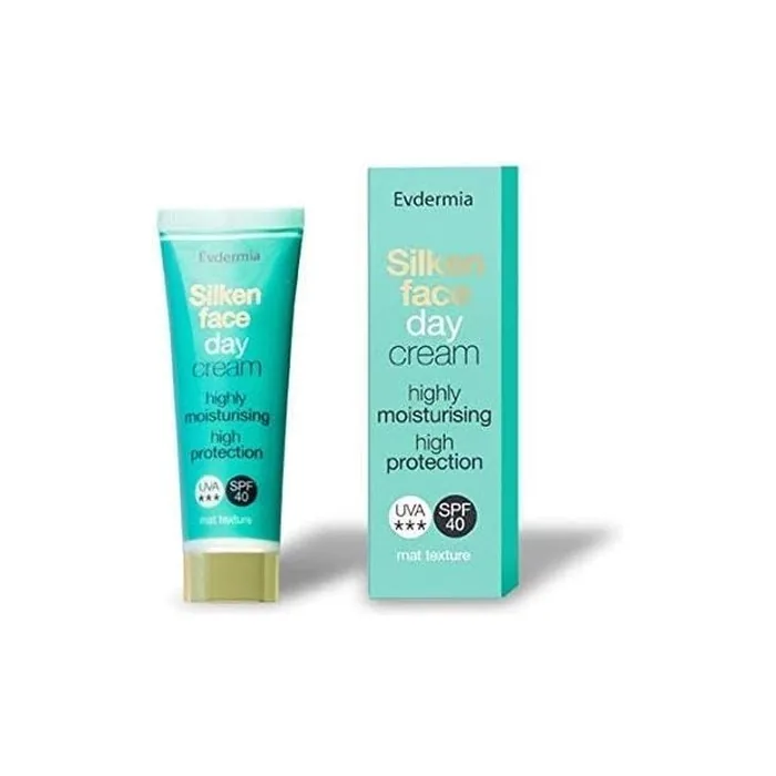 Silken Face Day Cream Sunscreen Protection against Skin Damage by Air Pollutant Ozone Deep and Long-lasting Moisturization High Protection against UVA-UVB Radiation SPF 40 Antioxidant Action