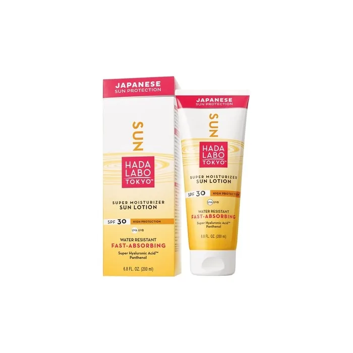 Hada Labo Tokyo SUN Lotion 200ml Sunscreen 30 SPF UVA UVB for Body with Panthenol and Hyaluronic Acid