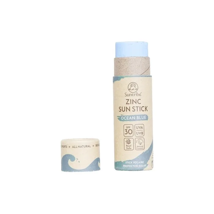 Suntribe Natural Mineral Zinc Sun Stick SPF 30 Reef Safe Organic Very Water Resistant 30g - Ocean Blue