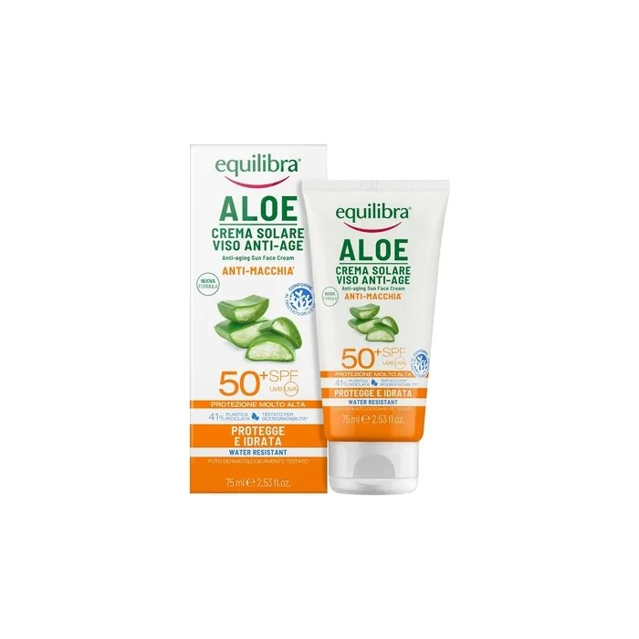 Equilibra Aloe Face Cream Sunscreen Spf 50+ Uva/Uvb 75ml