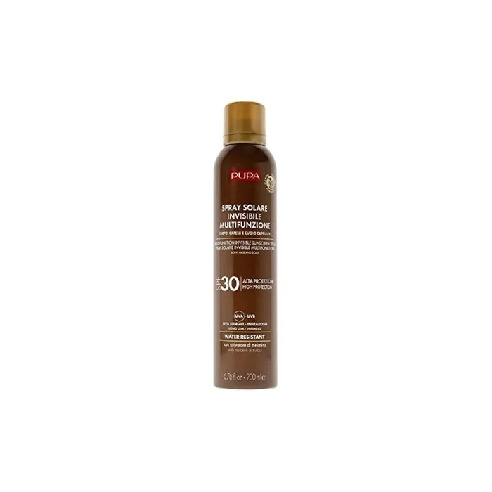 PUPA Milano Multifunction Invisible Water Resistant Sunscreen Spray SPF 30 6.7 Oz
