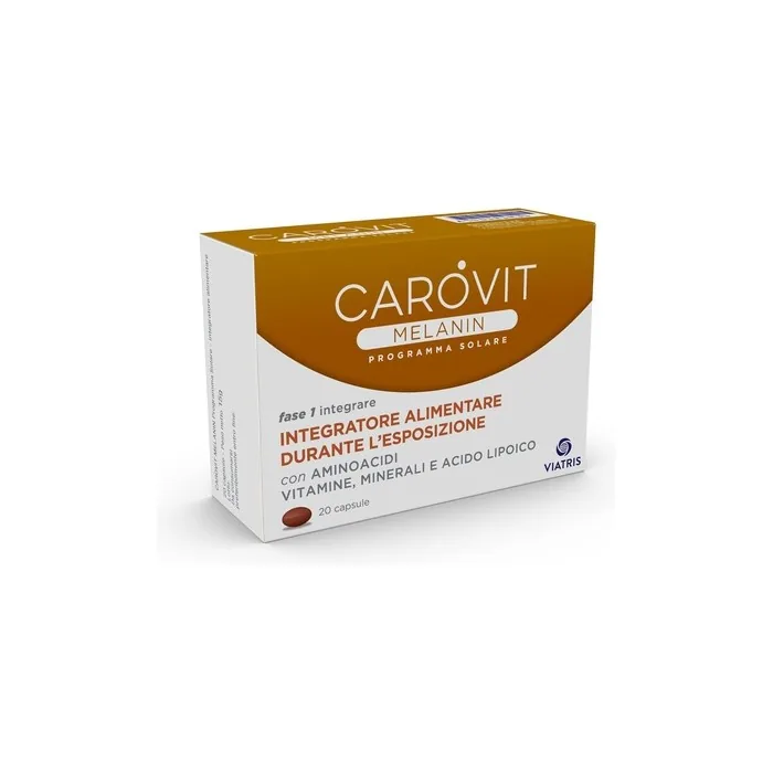 Carovit Melanin Solar Program Useful Dietary Supplement During Sun Exposure with Amino Acids, Vitamins, Minerals, and Alpha-Lipoic Acid