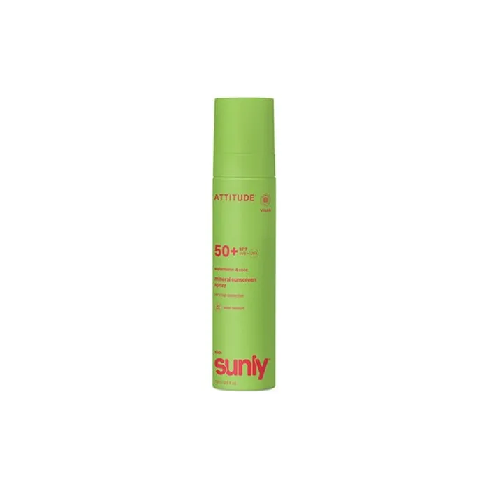 Attitude Kids Sunly Spray SPF 50 Mineral Sunscreen 120g - Watermelon & Coco