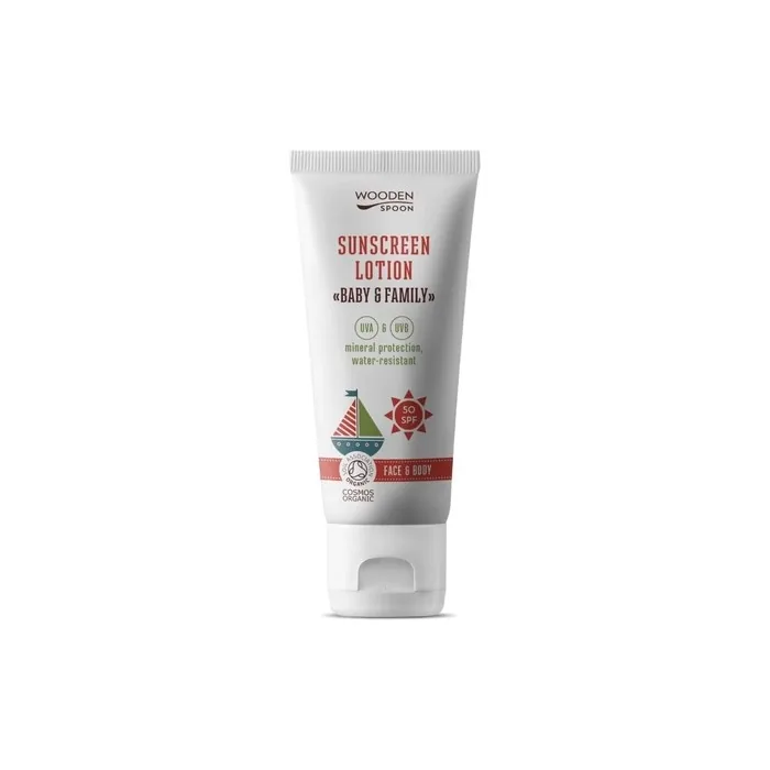 Wooden Spoon Organic Certified Sunscreen Lotion Baby & Family 50 SPF 100ml
