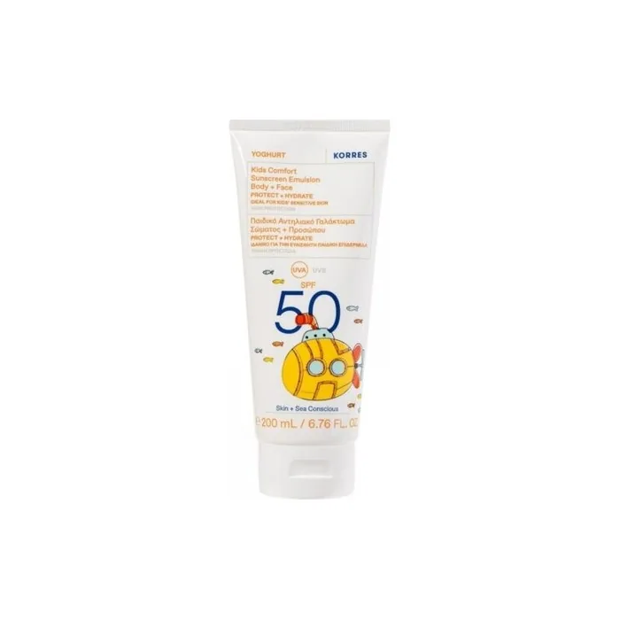 Korres Yoghurt Kids Comfort Sunscreen Emulsion Body & Face SPF 50 200ml