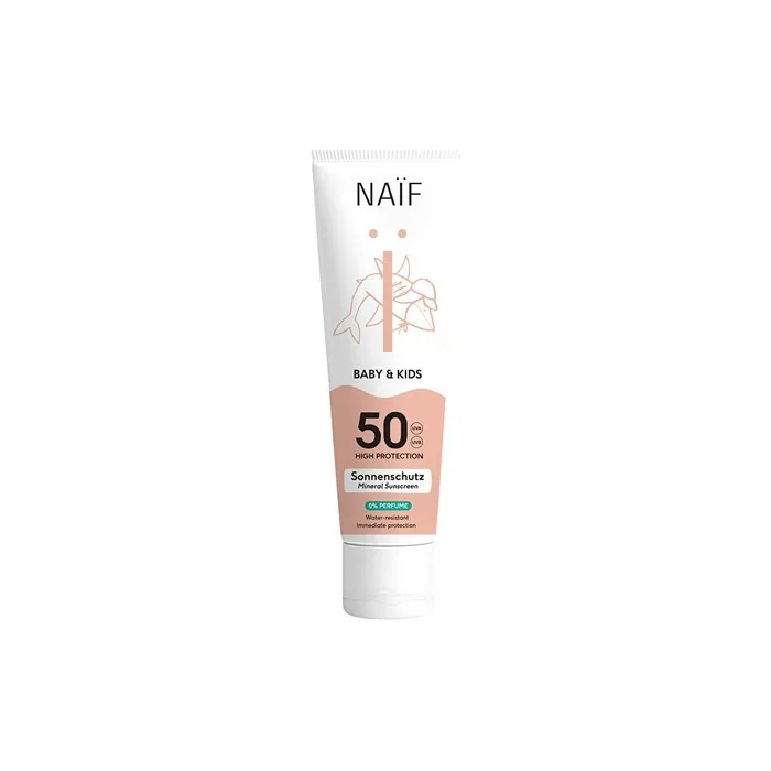 Naf Sun Protection Cream For Children And Babies Without Perfume Spf 50 Mineral Sunscreen 100 Ml
