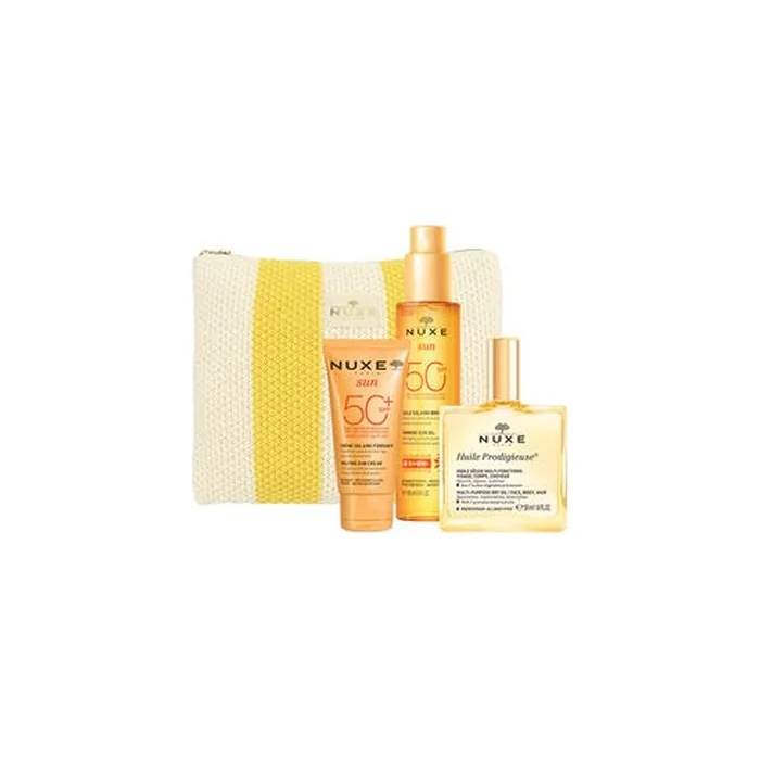 Nuxe Sun Tanning Oil Face And Body Spf 50 Set 4 Pieces By Nuxe