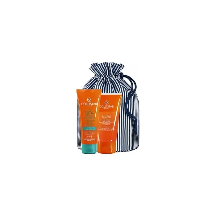 Collistar Active Protection Sun Cream Spf 50 Set 100ml After Sun Shower Shampoo 150ml Pouch