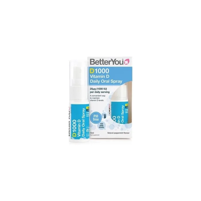 BetterYou D1000 Daily Vitamin D Oral Spray 15ml - Peppermint Flavor