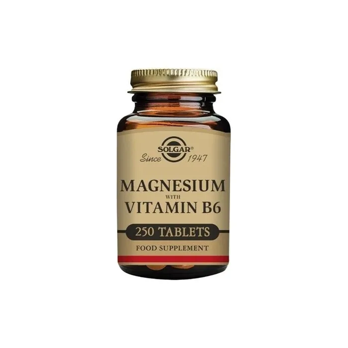 Solgar Magnesium with Vitamin B6 250 Tablets - Promote Healthy Bone Mineralization and Support Nerve and Muscle Function - Non-GMO Vegan Gluten Free Dairy Free Kosher - 83 Servings