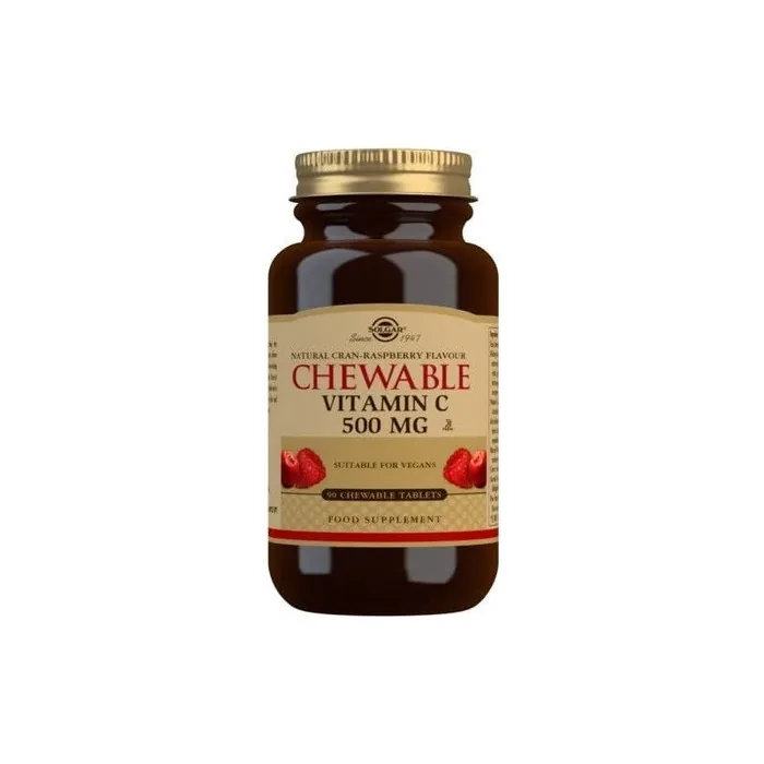 Solgar Vitamin C 500mg Chewable Tablets Cran Raspberry Flavor 90 Servings 90 Count