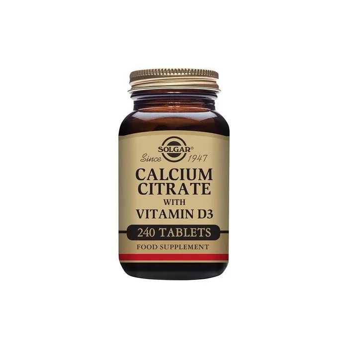 Solgar Calcium Citrate with Vitamin D3 High Potency Formula 240 Tablets