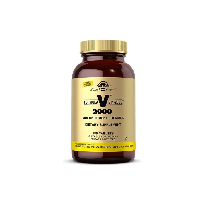 Solgar Formula VM-2000 Tablets Multivitamin and Mineral Formula for Daily Vitality 180 Tablets - Vegan