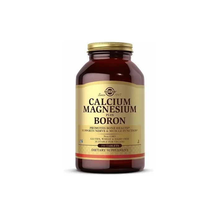 Solgar Calcium Magnesium Plus Boron Tablets for Bones Teeth Muscle and Immune Support 250 Tablets 260g