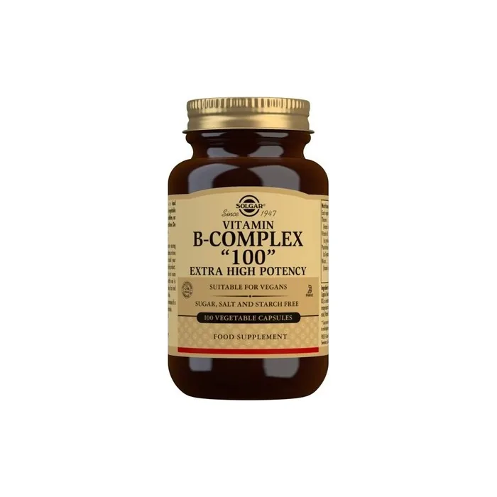 Solgar Vitamin B-Complex 100 Extra High Potency Vegetable Capsules Supports Mental Performance and Reduces Fatigue 100 Count