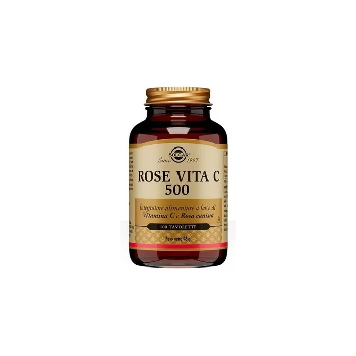 Solgar Rose Vita C 500 Vitamin C Supplement With Rosehip 100 Tablets