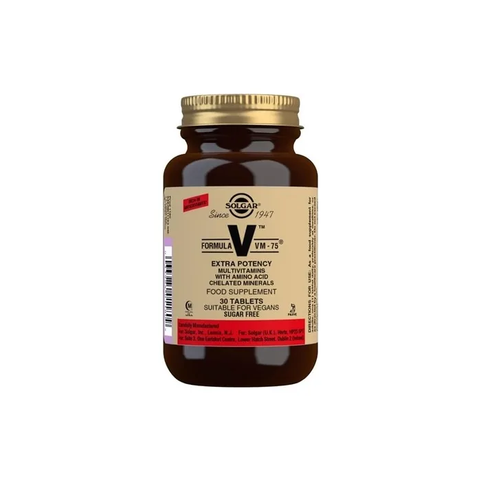Solgar Formula VM-75 Tablets Helps Reduce Tiredness and Fatigue Multivitamin Including Vitamins B and C Vegan Kosher Gluten-Free