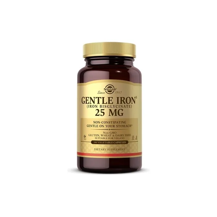 Solgar Gentle Iron 20mg Vegetable Capsules Reduces Constipating Effects Gentle on the Stomach Vegan and Gluten Free