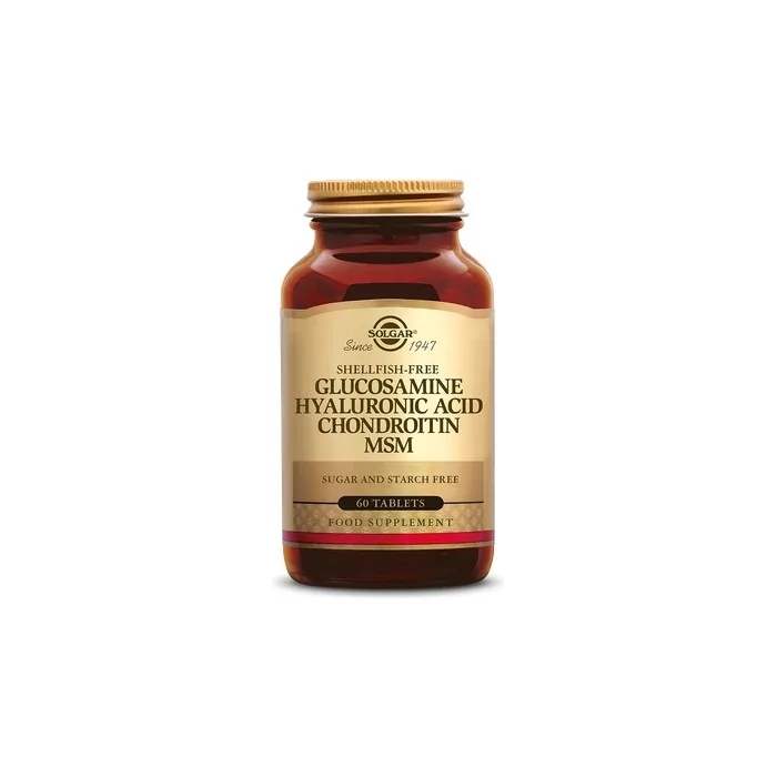 Glucosamine Hyaluronic Acid Chondroitin MSM-Shellfish-Free Tablets Shellfish-Free 60 Tabs by Solgar