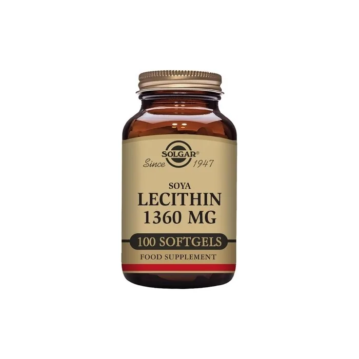 Solgar Soya Lecithin 1360mg Softgels Supports Cell Membrane Structure 100 Count