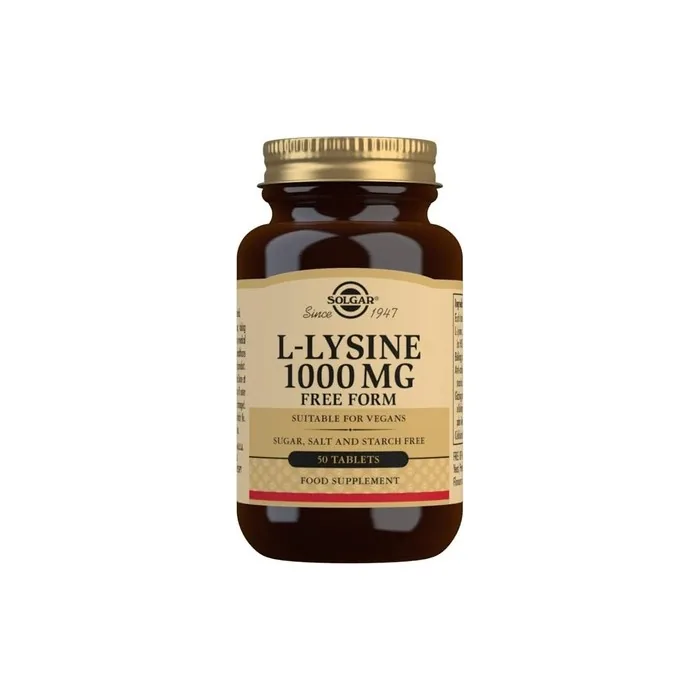 Solgar L-Lysine 1000mg Tablets Support For an Active Lifestyle 50 Tablets