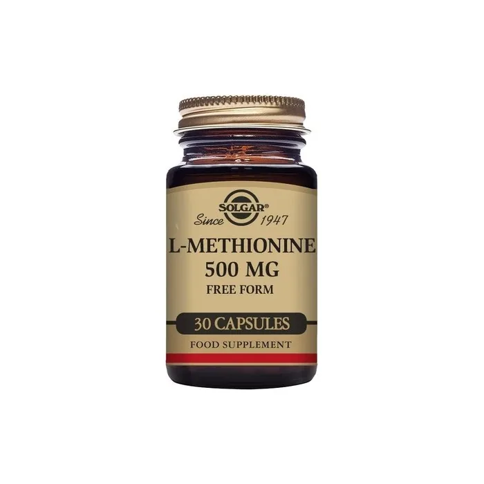 Solgar L-Methionine 500mg Vegetable Capsules Sulphur-Containing Amino Acid Suitable for Daily Use Vegan and Gluten Free